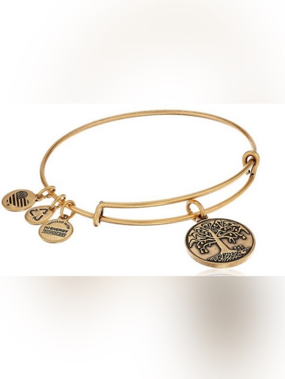 Alex and Ani Tree of Life Expandable Bangle Bracelet Russian Gold Tone Boho CC